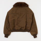 F/FUR COLLAR CROP BLOUSON Brown / Free