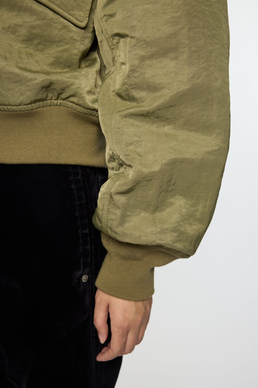 F/FUR COLLAR CROP BLOUSON Khaki / Free