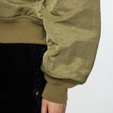 F/FUR COLLAR CROP BLOUSON Khaki / Free