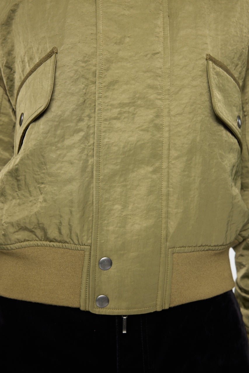 F/FUR COLLAR CROP BLOUSON Khaki / Free