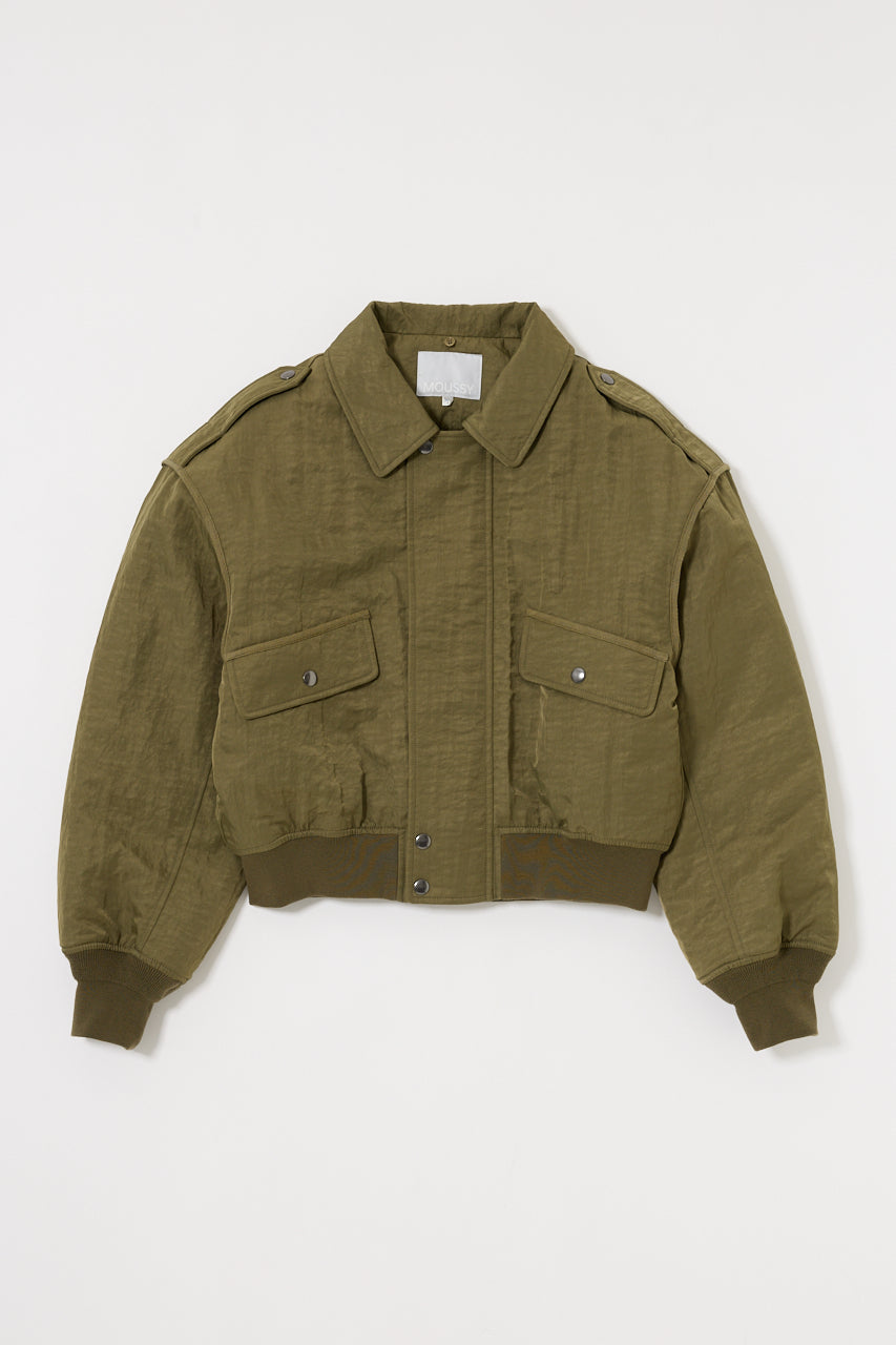 F/FUR COLLAR CROP BLOUSON Khaki / Free