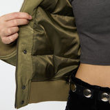 F/FUR COLLAR CROP BLOUSON Khaki / Free