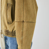 FAUX SUEDE GATHER BLOUSE