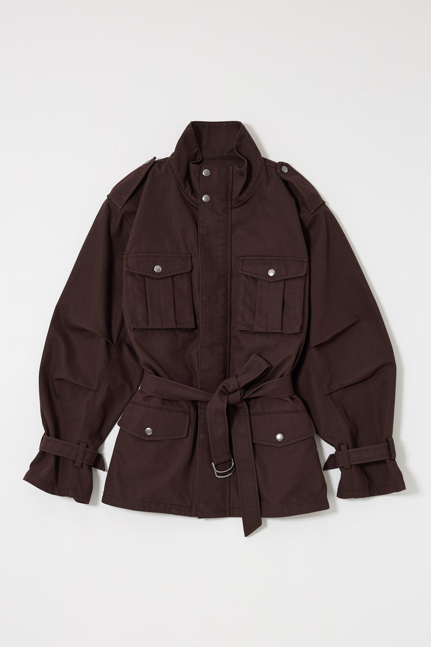 BELTED CARGO JACKET Brown / Free