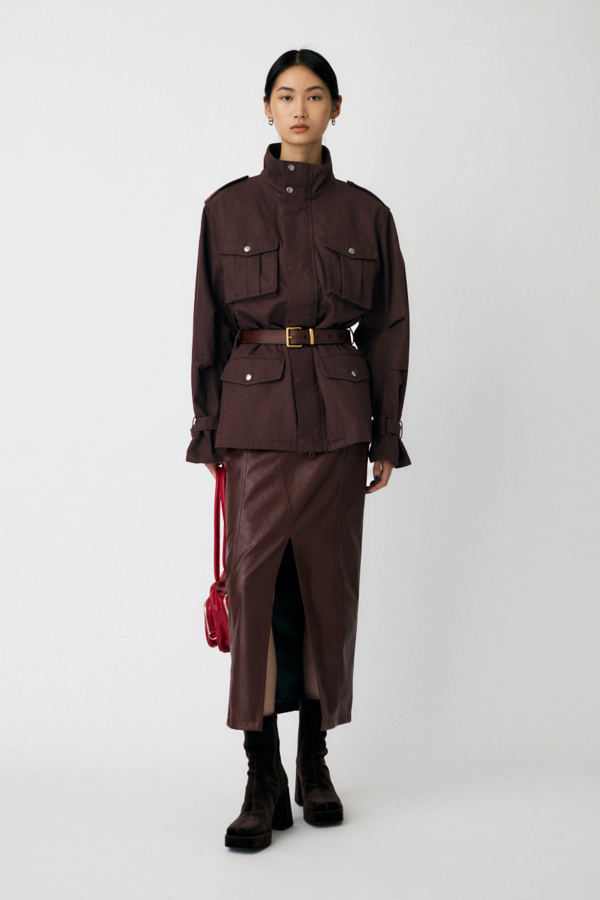 BELTED CARGO JACKET Brown / Free