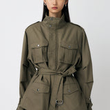 BELTED CARGO JACKET Khaki / Free