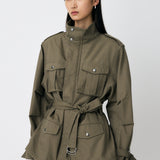 BELTED CARGO JACKET Khaki / Free