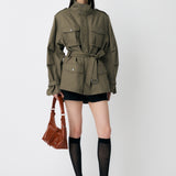 BELTED CARGO JACKET Khaki / Free