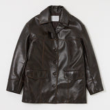 FAUX LEATHER 70s HALF COAT