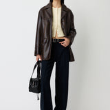 FAUX LEATHER 70s HALF COAT