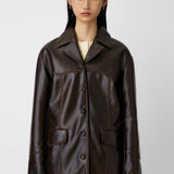 FAUX LEATHER 70s HALF COAT