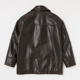 FAUX LEATHER 70s HALF COAT