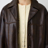 FAUX LEATHER 70s HALF COAT