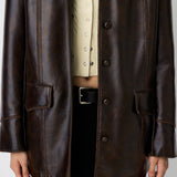 FAUX LEATHER 70s HALF COAT