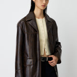 FAUX LEATHER 70s HALF COAT