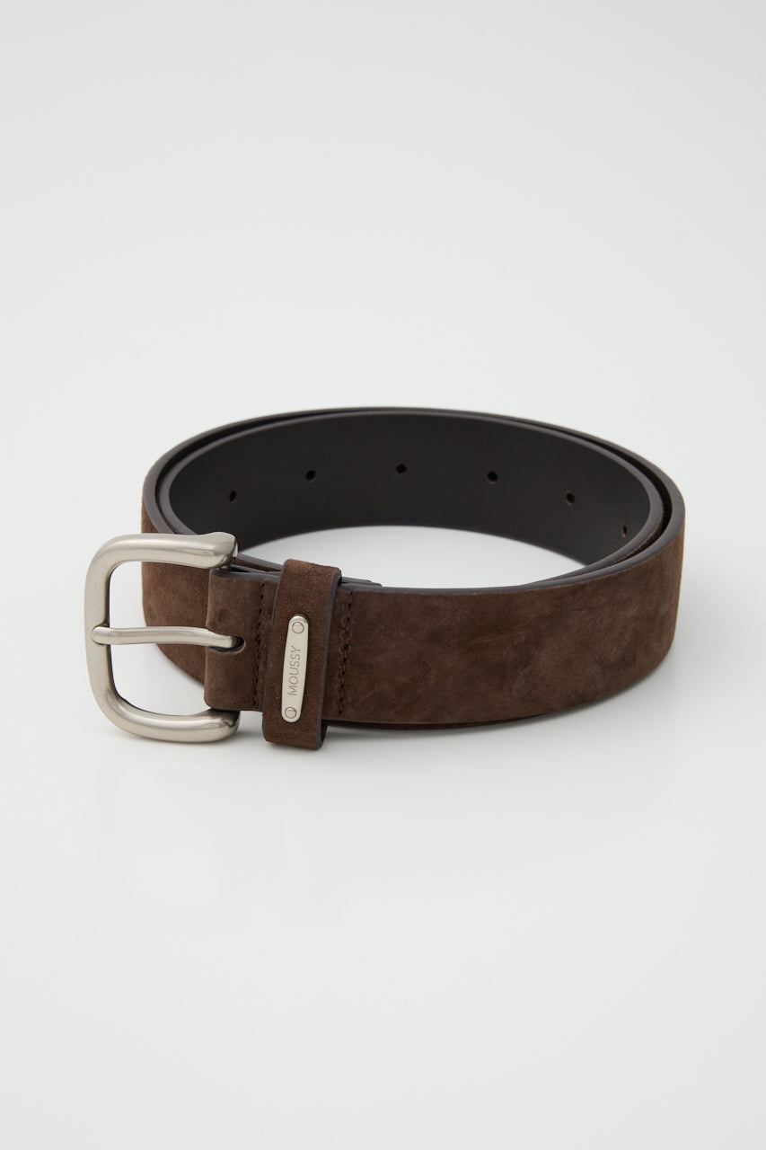 SUEDE LEATHER BELT Dark Brown / Free