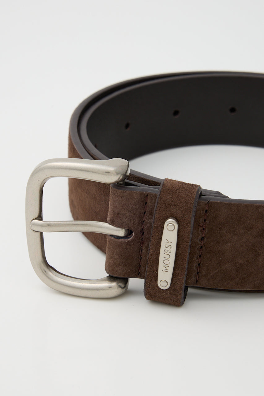 SUEDE LEATHER BELT Dark Brown / Free