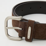 SUEDE LEATHER BELT Dark Brown / Free