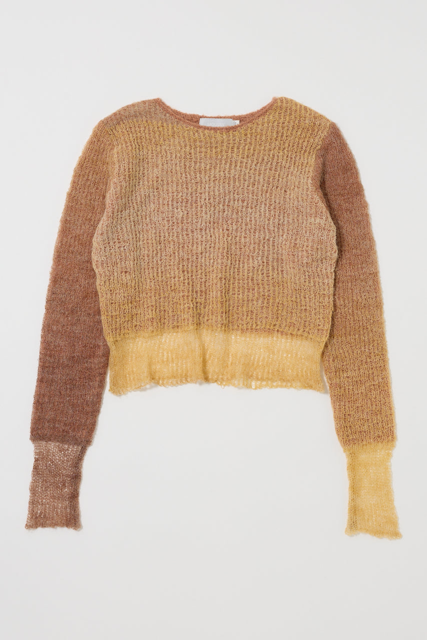 GRADATION CROPPED KNIT TOP Beige / Free