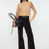 GRADATION CROPPED KNIT TOP Beige / Free