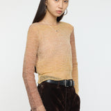 GRADATION CROPPED KNIT TOP Beige / Free