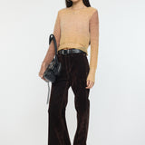 GRADATION CROPPED KNIT TOP Beige / Free