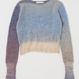 GRADATION CROPPED KNIT TOP Purple / Free