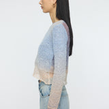 GRADATION CROPPED KNIT TOP Purple / Free