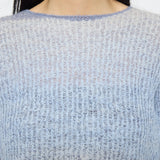 GRADATION CROPPED KNIT TOP Purple / Free