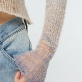 GRADATION CROPPED KNIT TOP Purple / Free