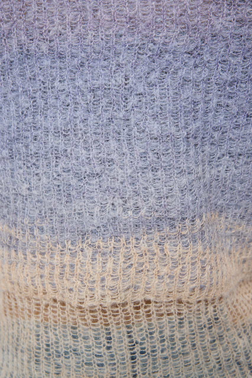 GRADATION CROPPED KNIT TOP Purple / Free