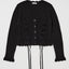 LACE UP RIBBON CARDIGAN Black / Free