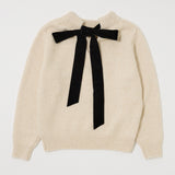 BACK RIBBON SWEATER Ivory / Free