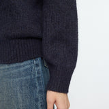 BACK RIBBON SWEATER Navy / Free