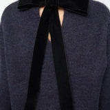 BACK RIBBON SWEATER Navy / Free