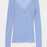 LACE TRIM LONG SLEEVE TEE