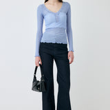 LACE TRIM LONG SLEEVE TEE