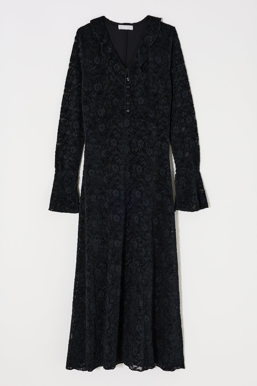 FLOCKY LACE DRESS Black / 1 (S)