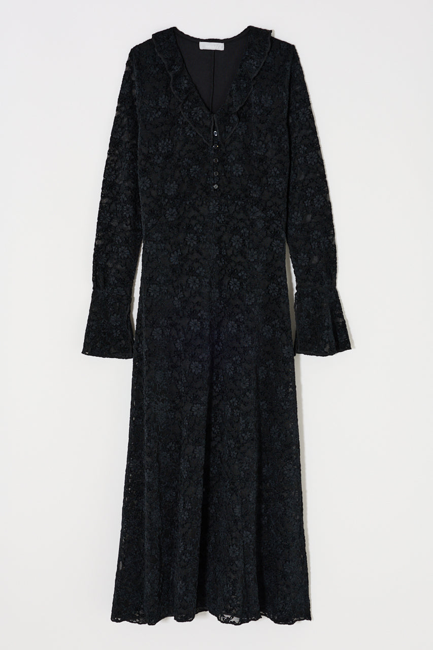 FLOCKY LACE DRESS Black / 1 (S)