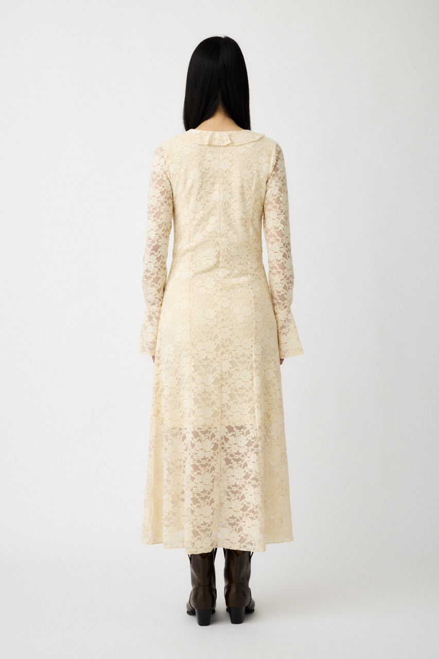 FLOCKY LACE DRESS Ivory / 1 (S)