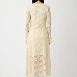 FLOCKY LACE DRESS Ivory / 1 (S)