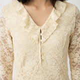 FLOCKY LACE DRESS Ivory / 1 (S)