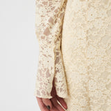 FLOCKY LACE DRESS Ivory / 1 (S)