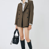 DOUBLE BREASTED PEAKED JACKET