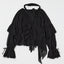 LACE TRIM TIE BLOUSE Black / Free