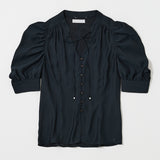 GATHERED SHOULDER H/S BLOUSE