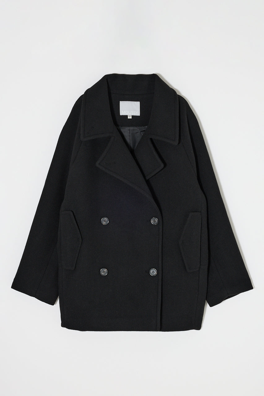 DOUBLE BREASTED MID COAT Black / 1 (S)