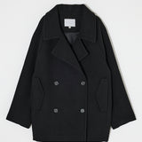 DOUBLE BREASTED MID COAT Black / 1 (S)