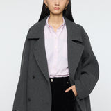 DOUBLE BREASTED MID COAT Charcoal / 1 (S)