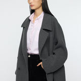 DOUBLE BREASTED MID COAT Charcoal / 1 (S)
